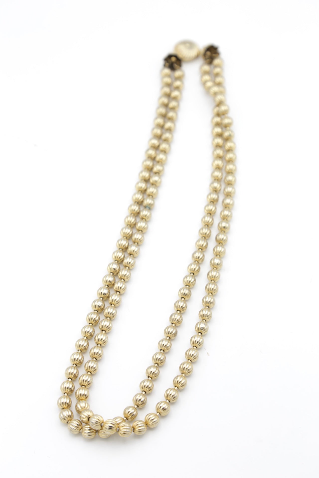 1960s Golden Metal Bead Necklace