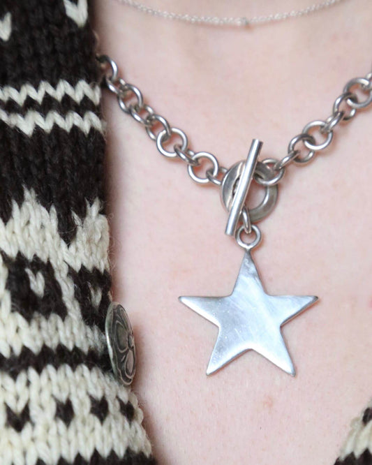 1990's Sterling Star Toggle Necklace