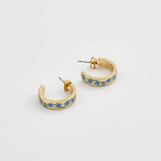Painted Enamel Mini Hoop Earrings