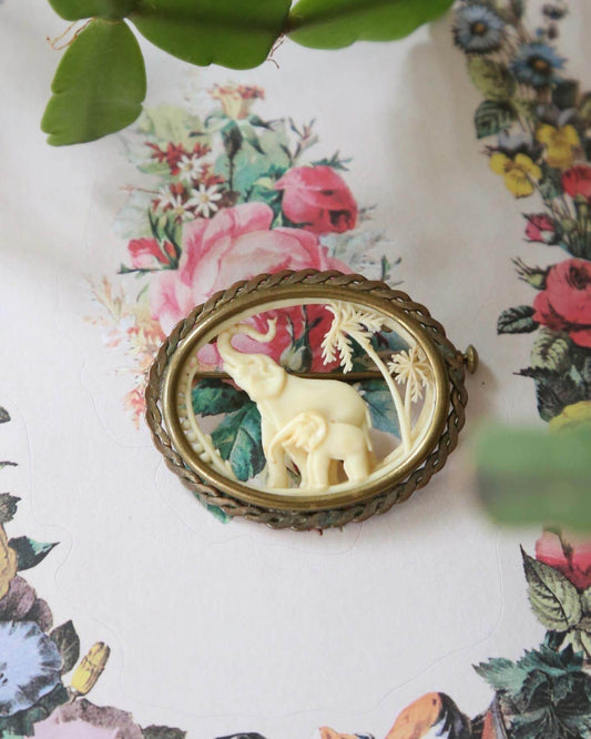 1920's French Celluloid Elephant Brooch
