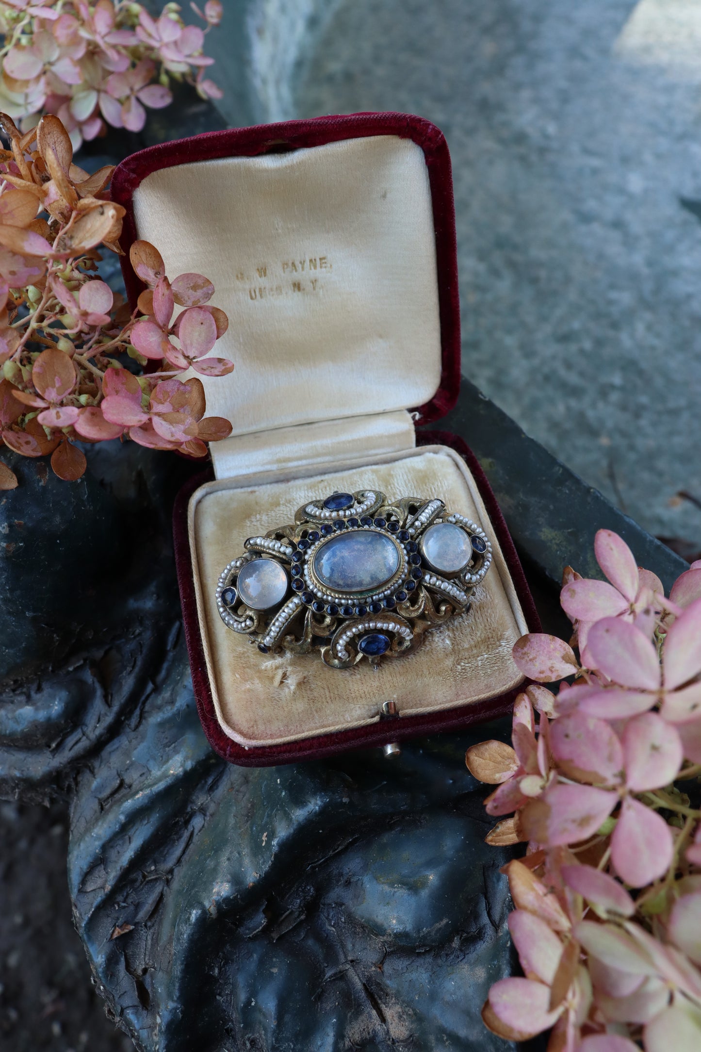 1900s Victorian Austrian Hungarian Seed Pearl Brooch
