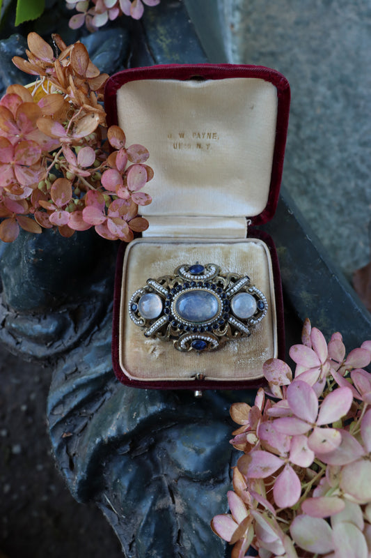 1900s Victorian Austrian Hungarian Seed Pearl Brooch