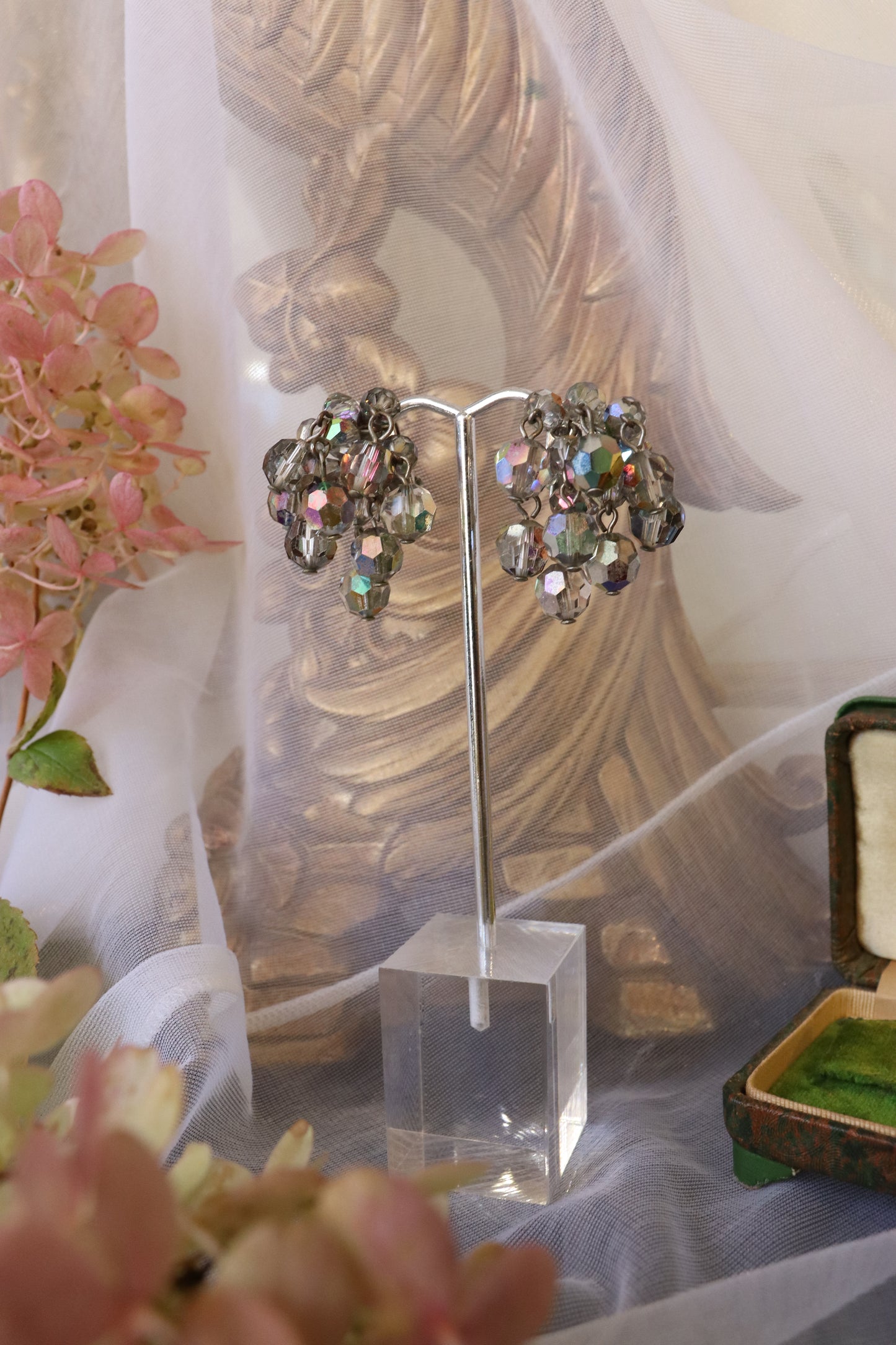 1960's Grey Cha-Cha Clip Earrings