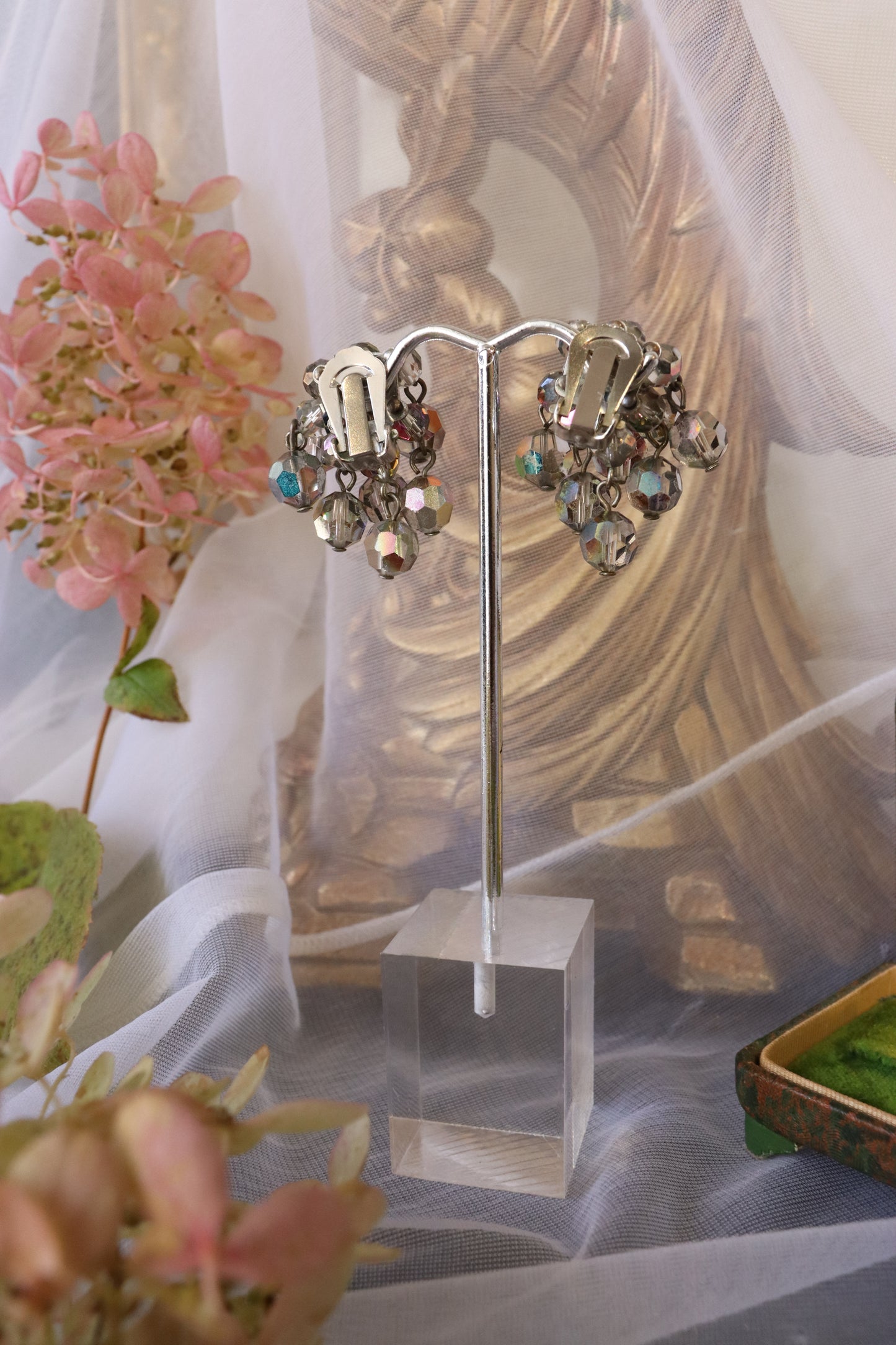 1960's Grey Cha-Cha Clip Earrings
