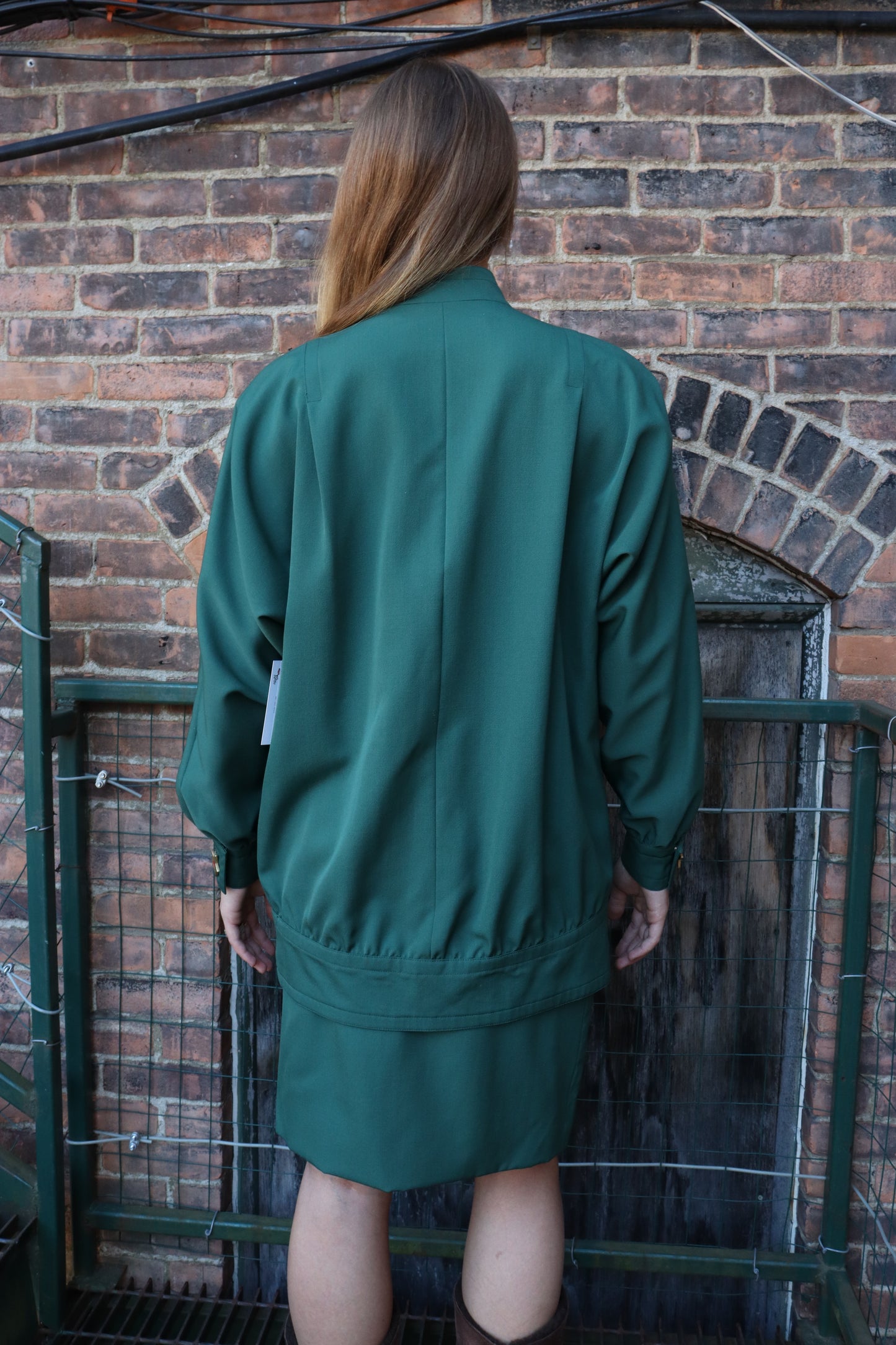 1980's Ann Lawrence Today Green Star Suit