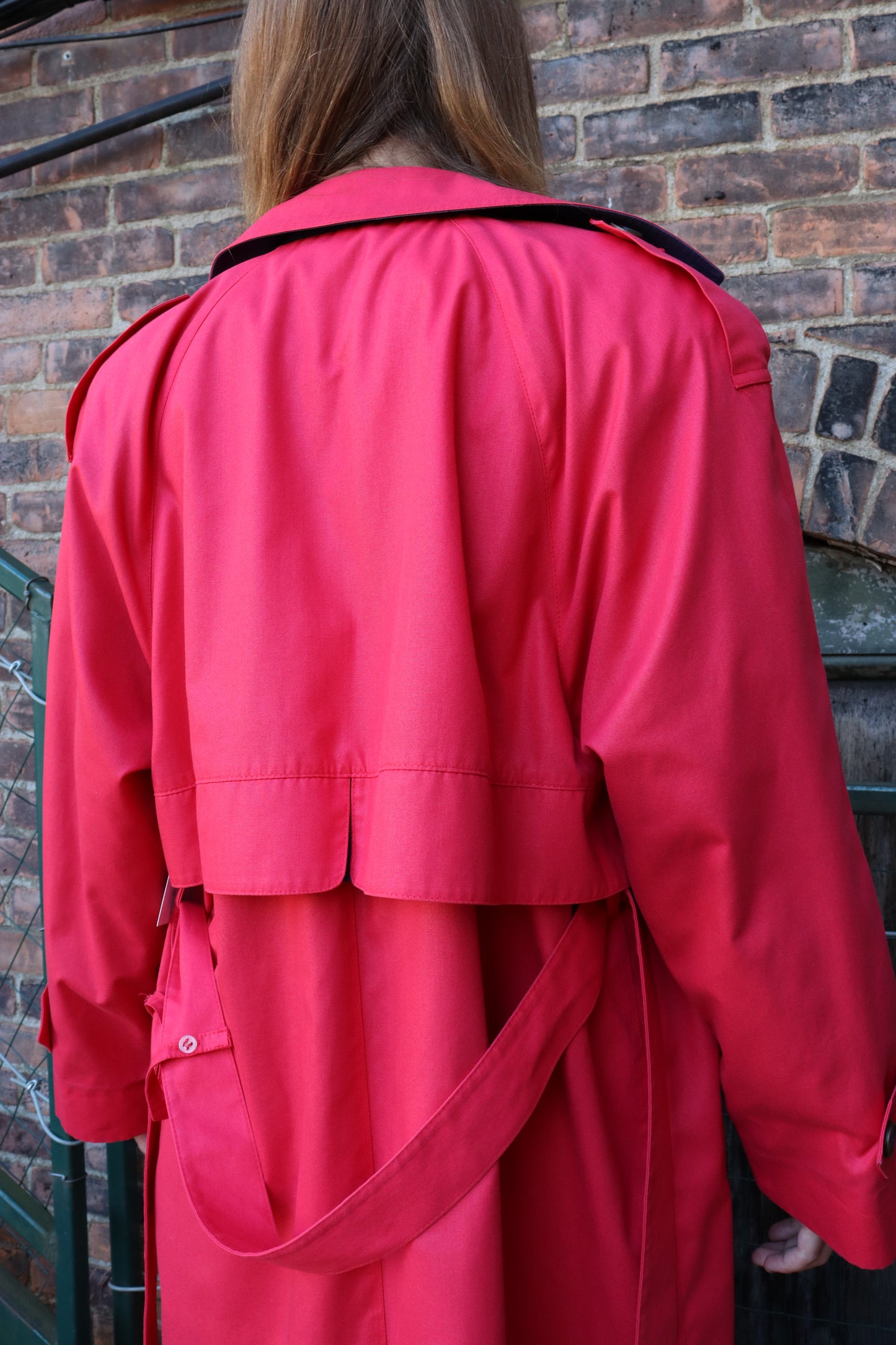 1980's London Fog Cherry Red Trench Coat