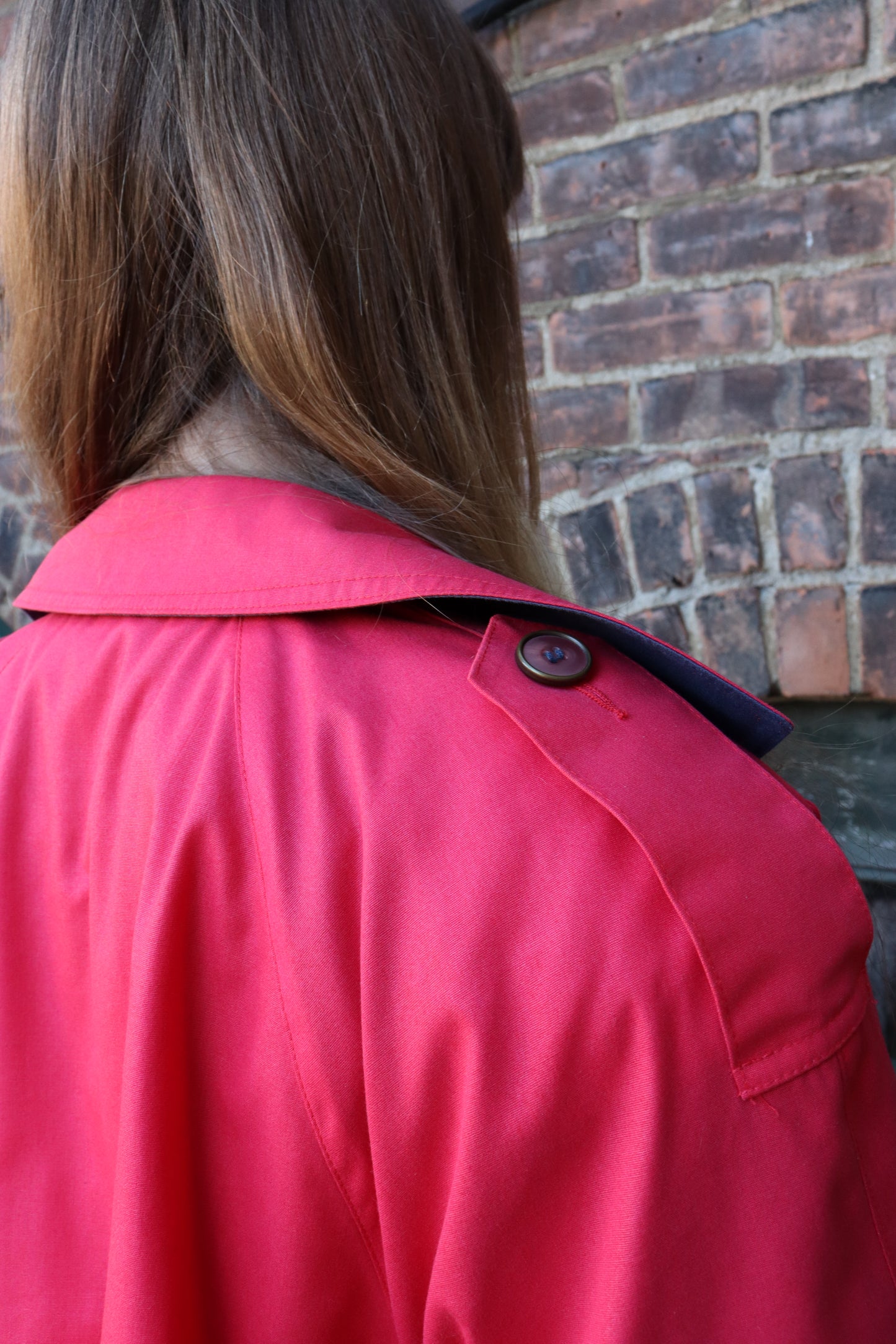 1980's London Fog Cherry Red Trench Coat