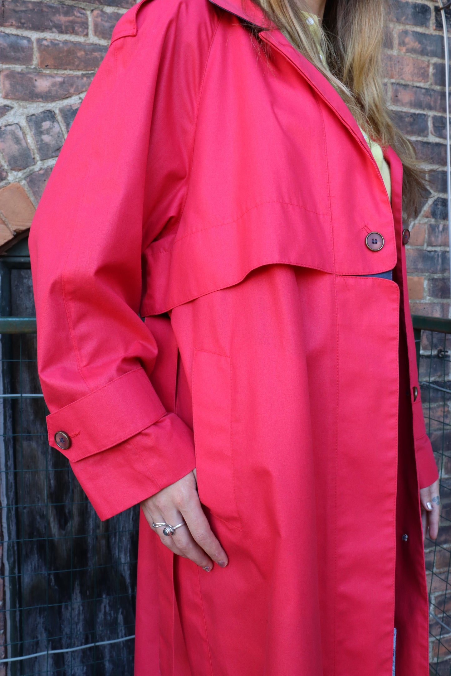 1980's London Fog Cherry Red Trench Coat