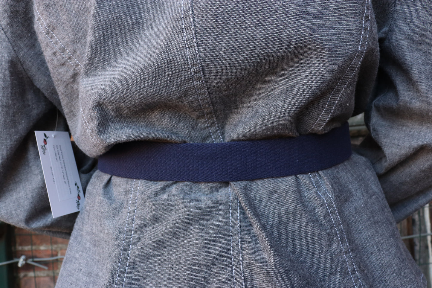 1970's Blue Canvas Leather Belt