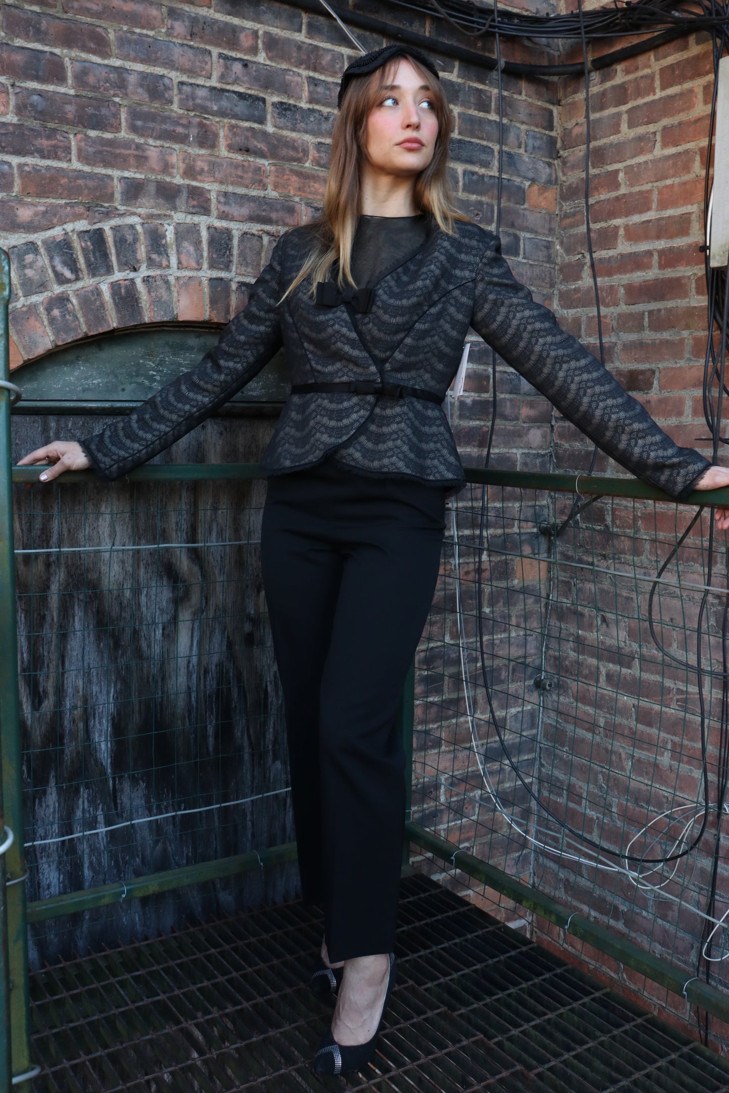 Y2K  Armani Collezioni Scalloped Lace Jacket