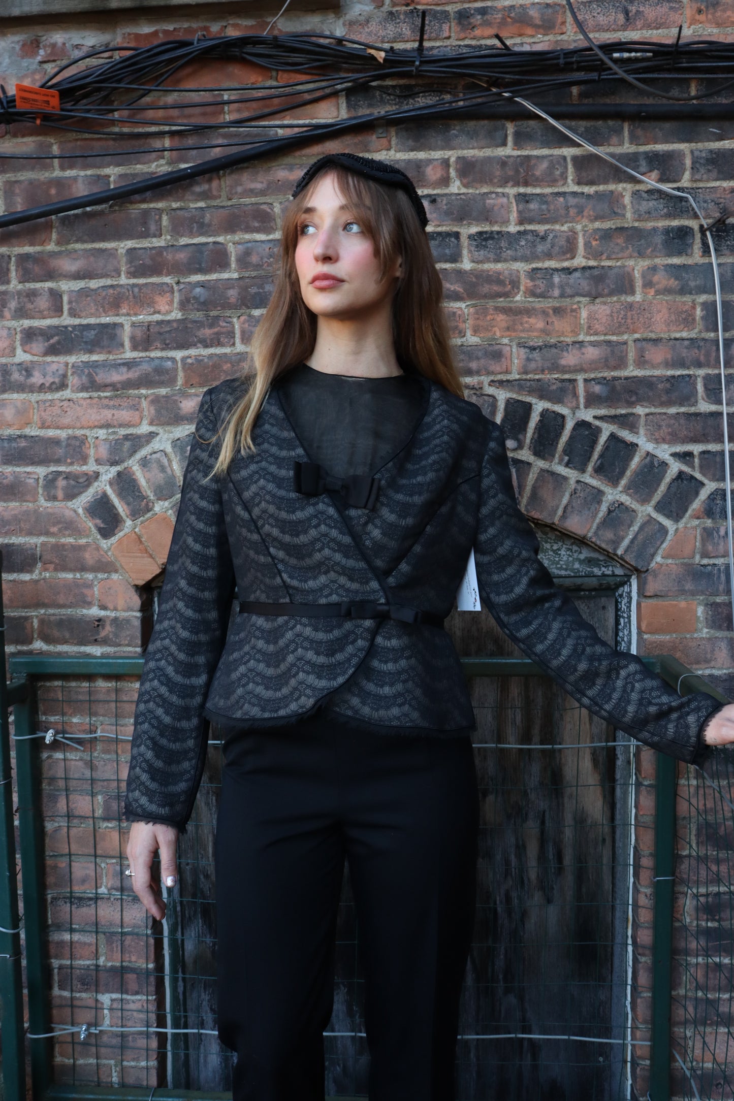 Y2K  Armani Collezioni Scalloped Lace Jacket