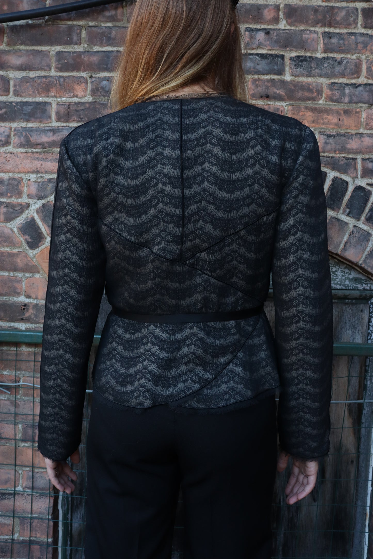 Y2K  Armani Collezioni Scalloped Lace Jacket