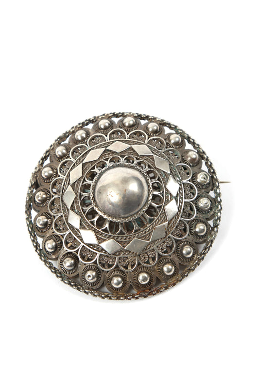 1890's Dutch Oversized Silver Brooch