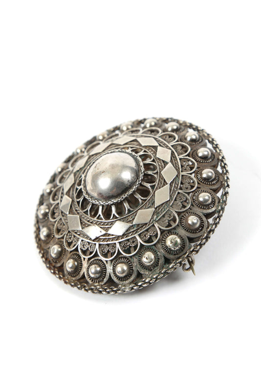 1890's Dutch Oversized Silver Brooch