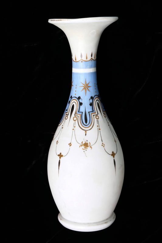 1890s Gilt Opaline North Star Hand-Blown Vase