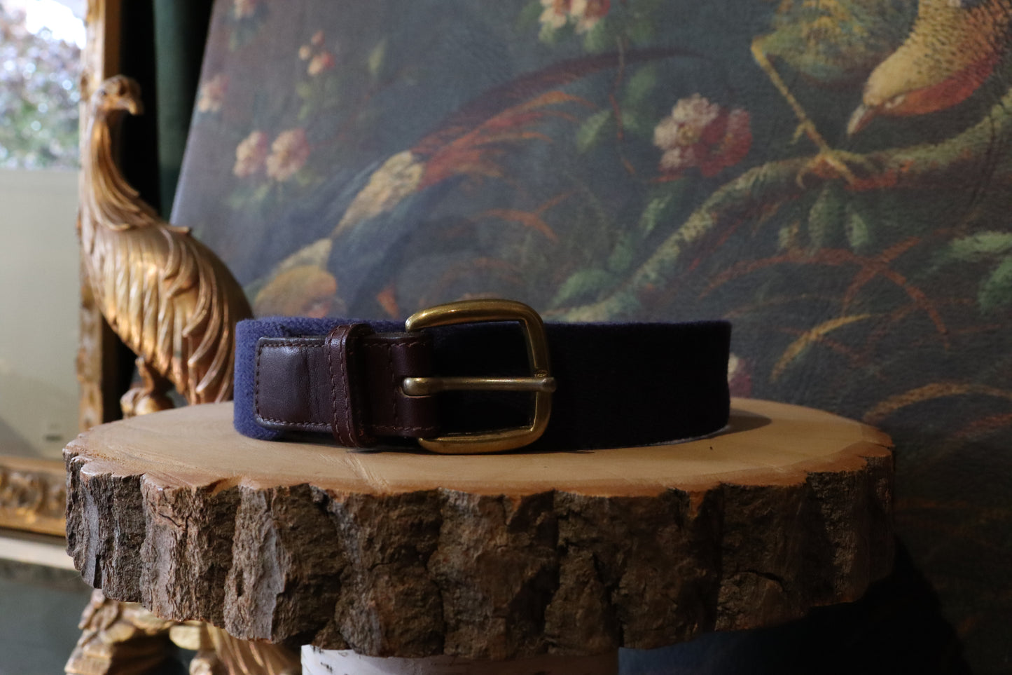 1970's Blue Canvas Leather Belt