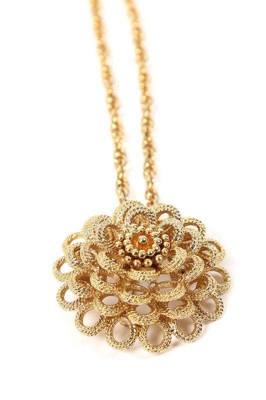 1980's Monet 3D Flower Pendant