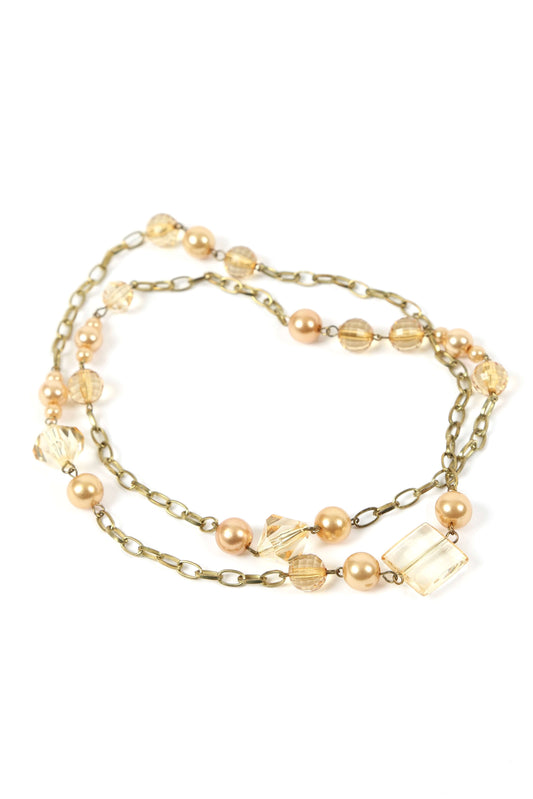1990's Champagne Faux Pearl Necklace