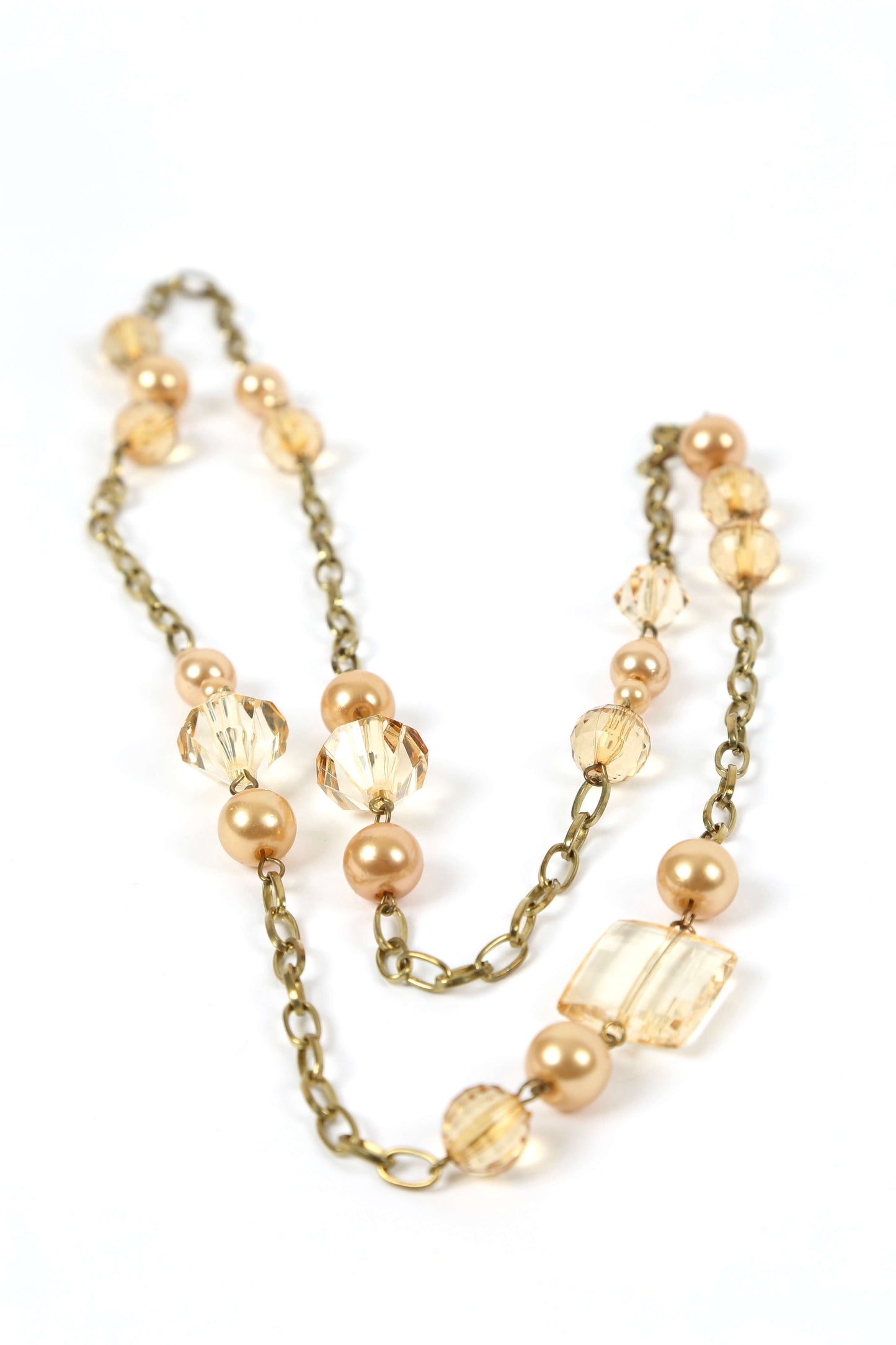 1990's Champagne Faux Pearl Necklace