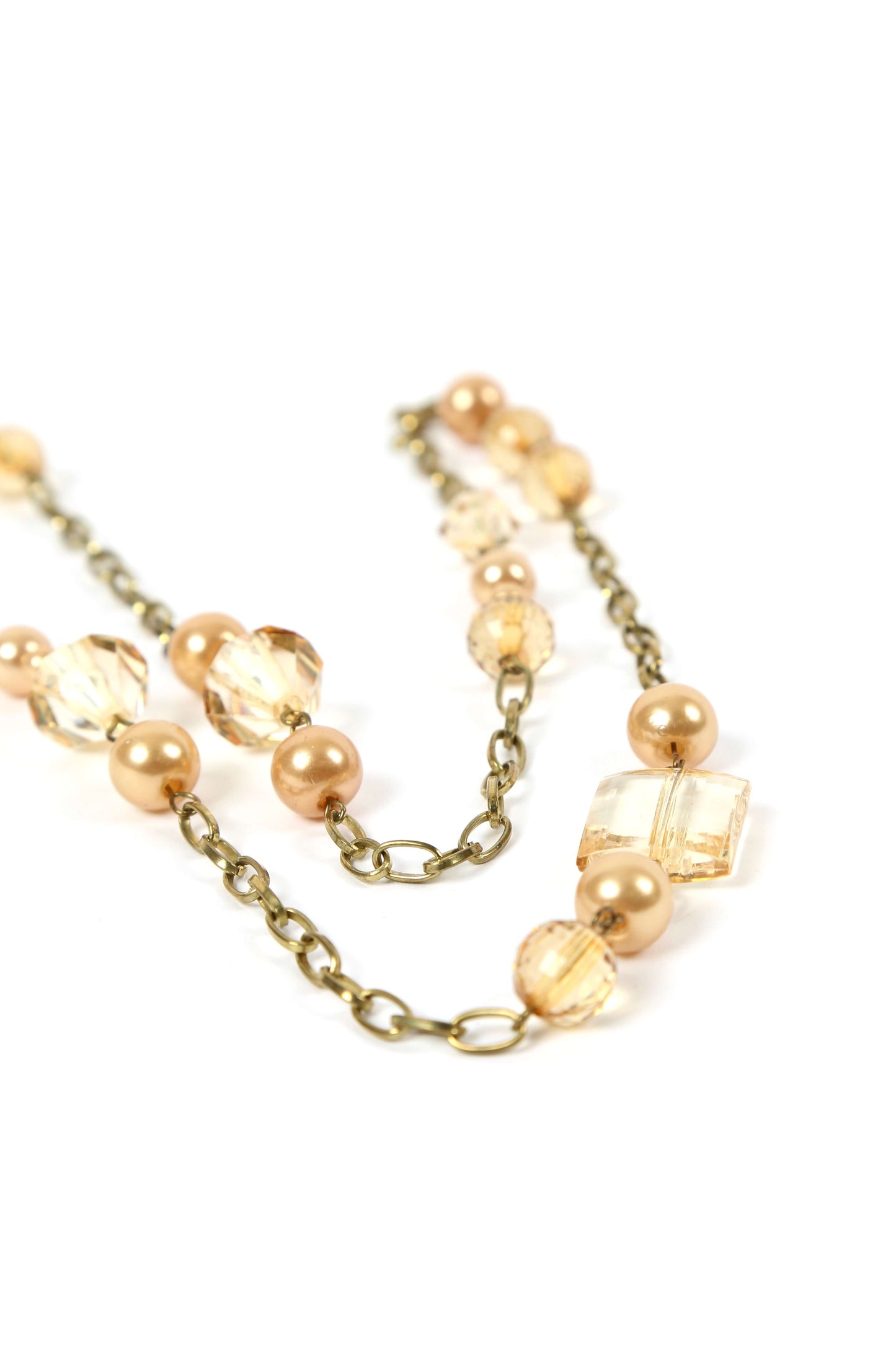 1990's Champagne Faux Pearl Necklace