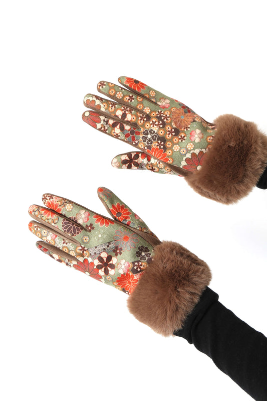 Bernadette 70s Floral Kaleidoscope Gloves