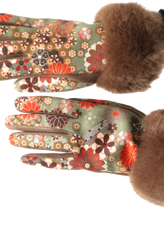 Bernadette 70s Floral Kaleidoscope Gloves