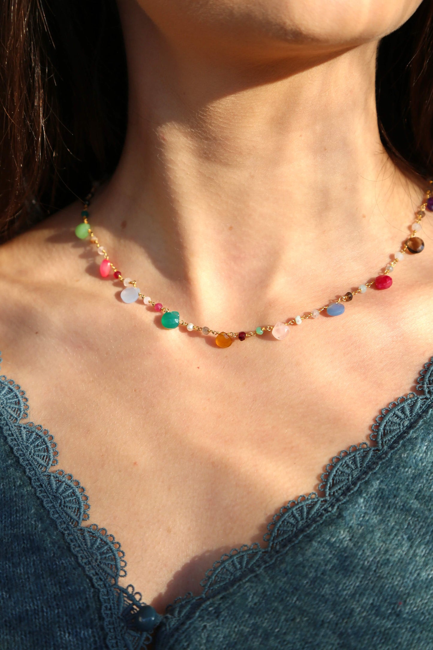 Coloré Gemstone Strand Necklace