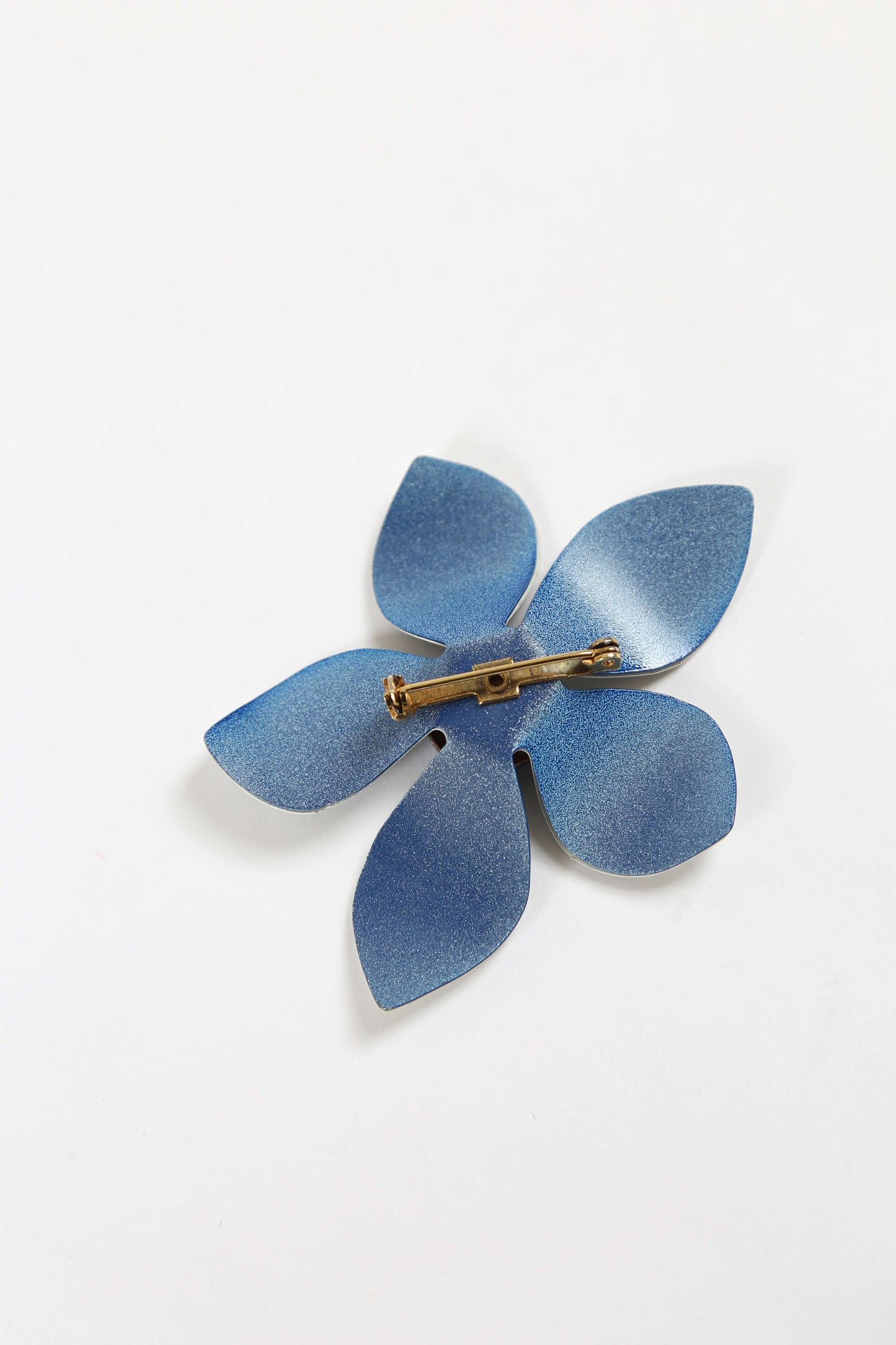 1960's Blue Enamel Flower Brooch