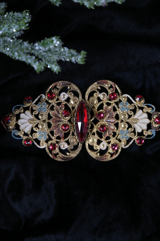 1910's Champlevé Holiday Sash Buckle