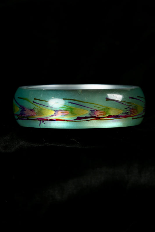 1980's Painted Feather Bangle