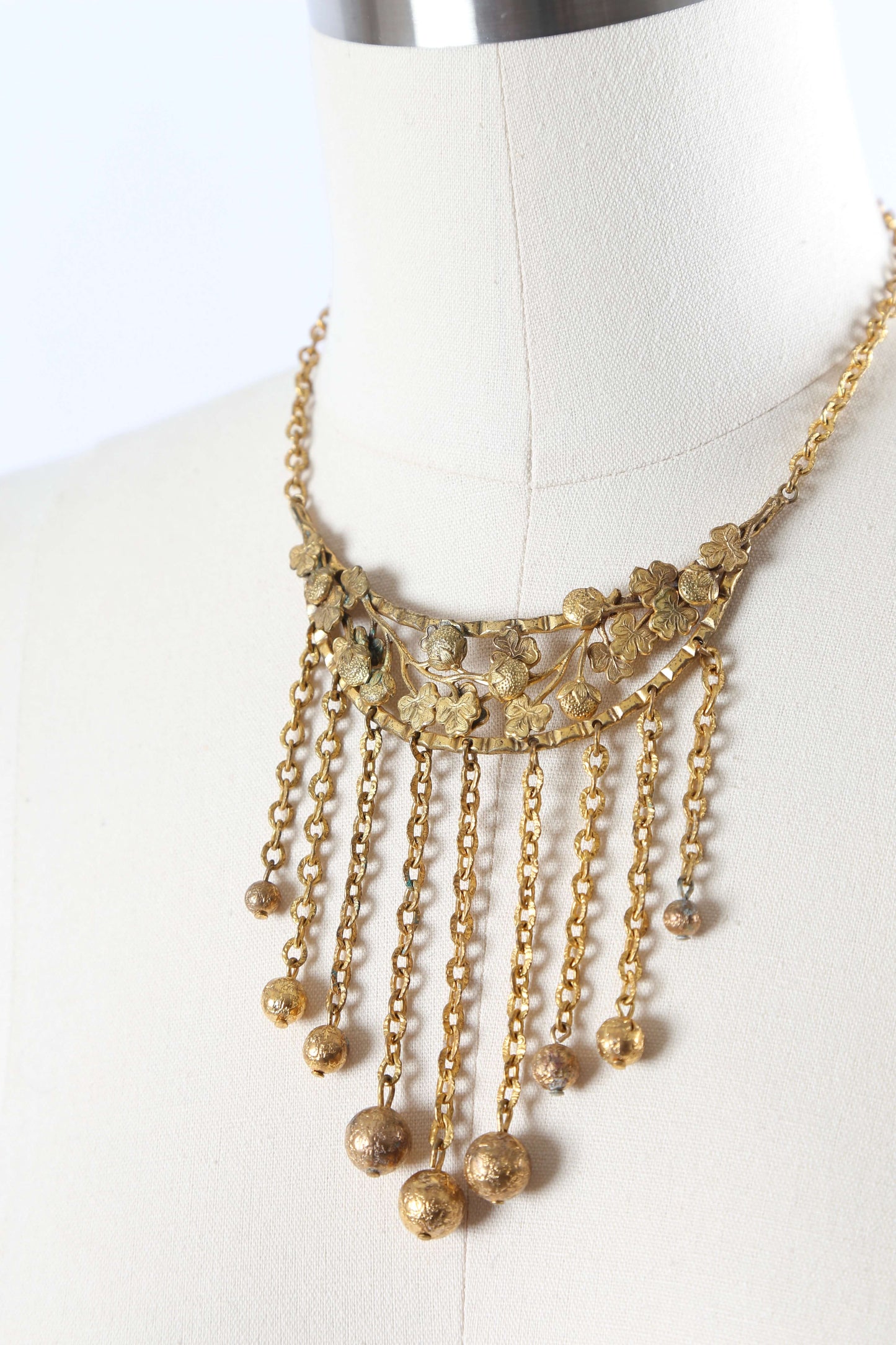1930’s Strawberry Brass Collar Necklace
