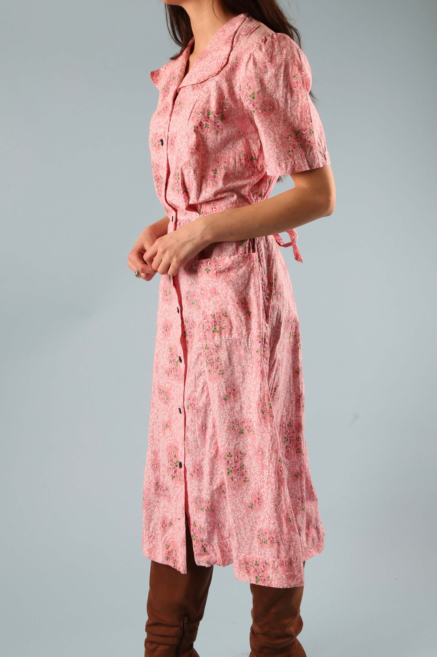 1940's Rose Cotton Day Dress