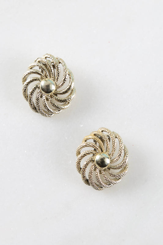 1950's Coro Golden Swirl Clip Earrings