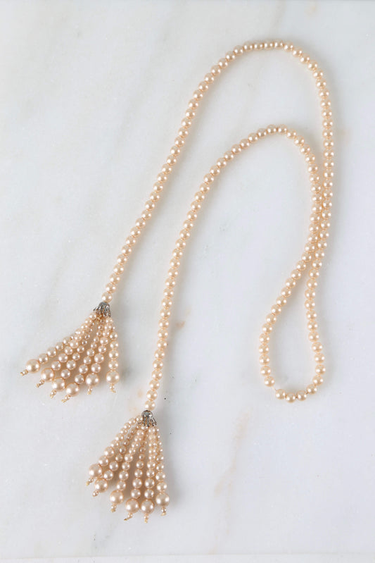1950's Faux Pearl Lariat