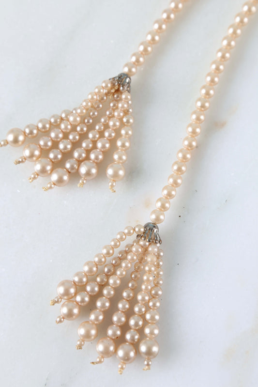 1950's Faux Pearl Lariat