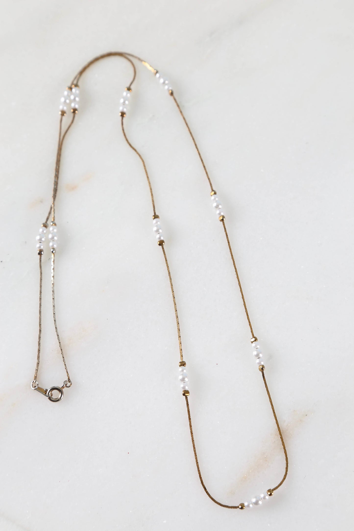 1970's Dainty Pearl Chain Necklace