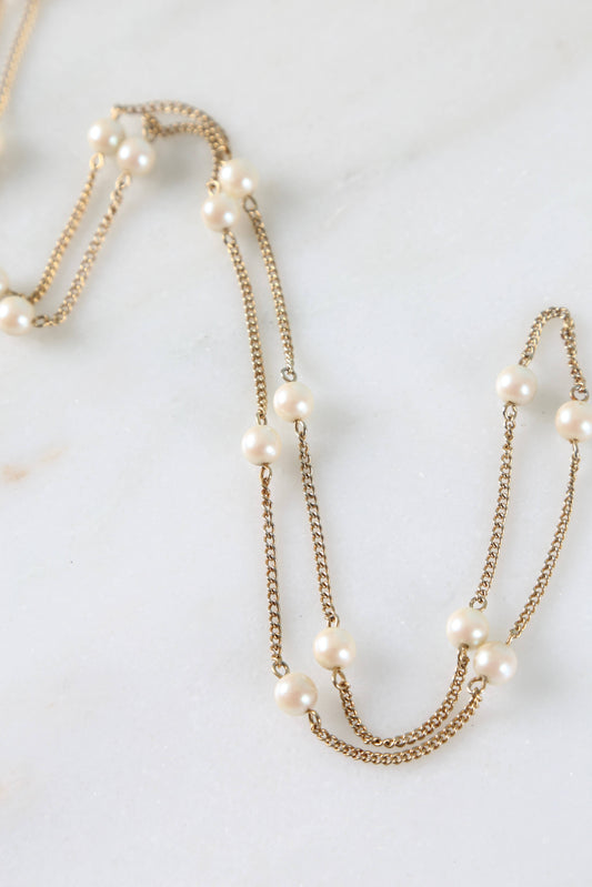 1960's Sarah Cov Dotted Pearl Necklace