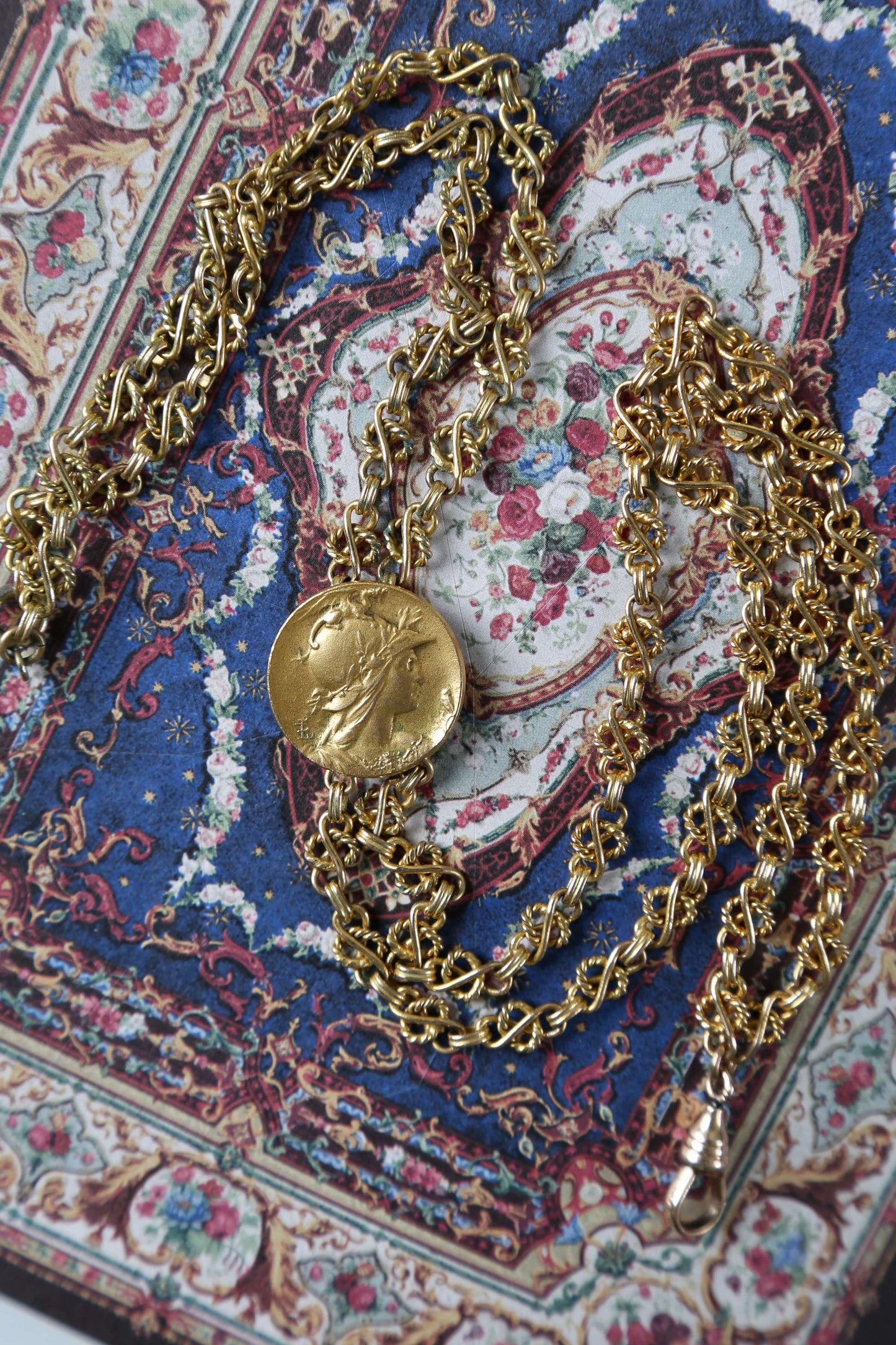 1890's Goddess Athena Coin Slide Chain