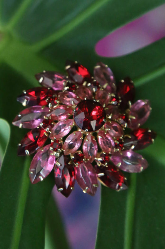 1960's Berry Patch Crystal Brooch