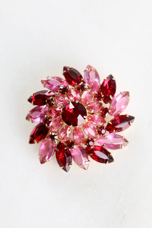 1960's Berry Patch Crystal Brooch