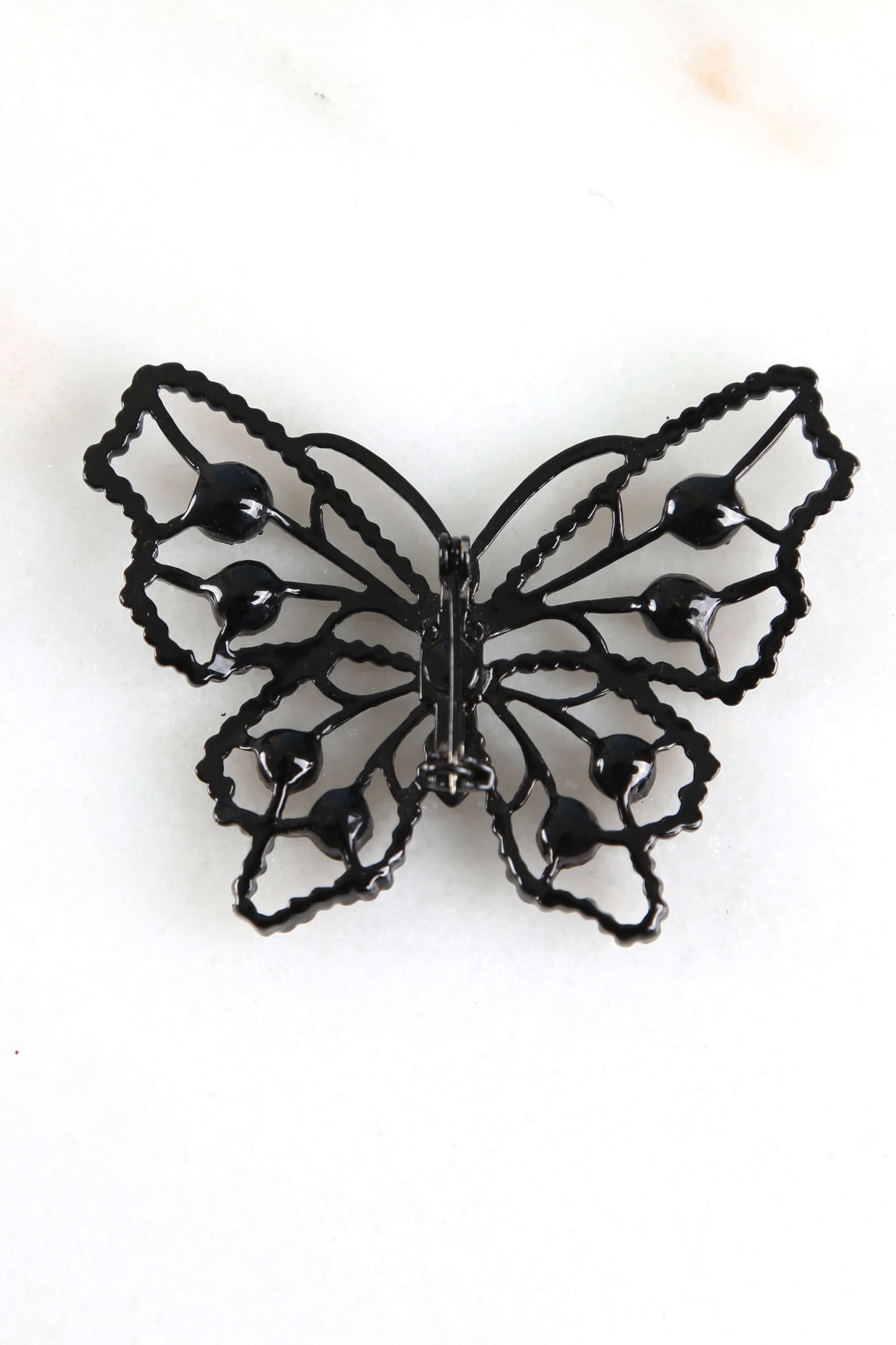 1960's Dark Crystal Butterfly Brooch
