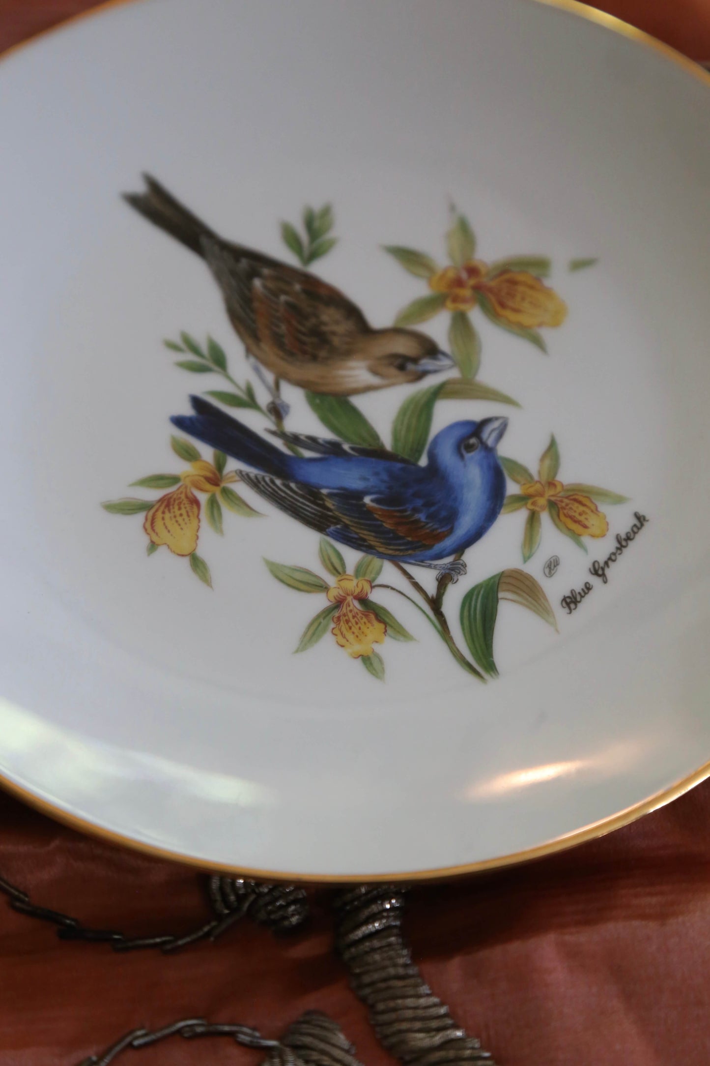 1980's Blue Grosbeak Plate