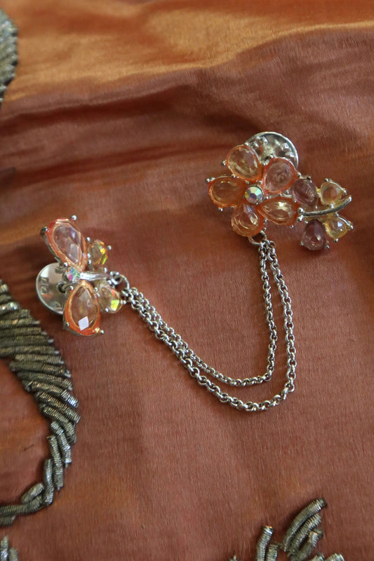 Y2K Avon Tangerine Collar Pin Set