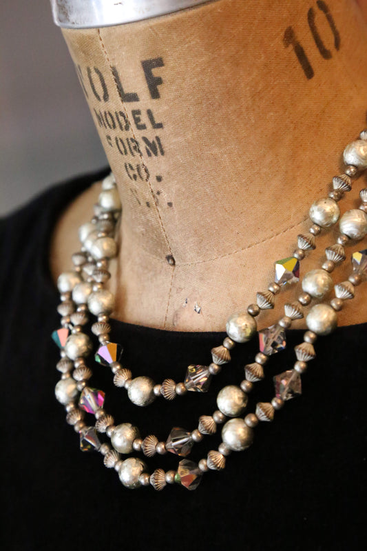 1960's Silver Leaf Multi Stand Necklace