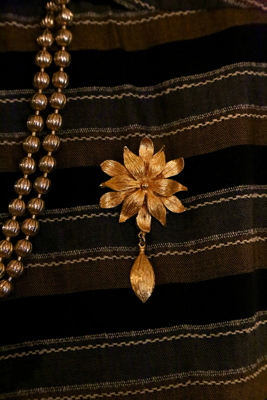 1960's Brushed Golden Flower Brooch