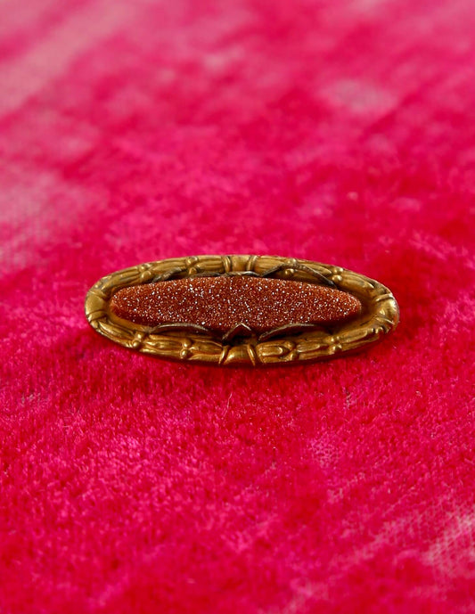 1890's Victorian Goldstone Brooch