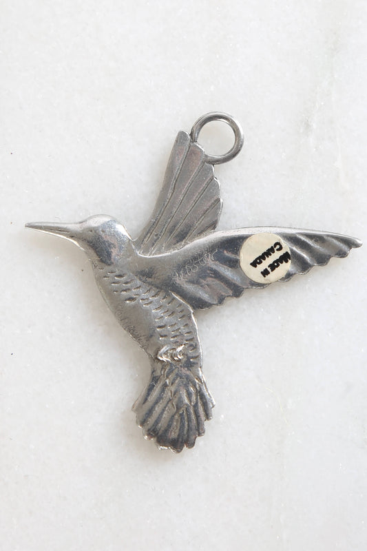 1970's Pewter Hummingbird Pendant