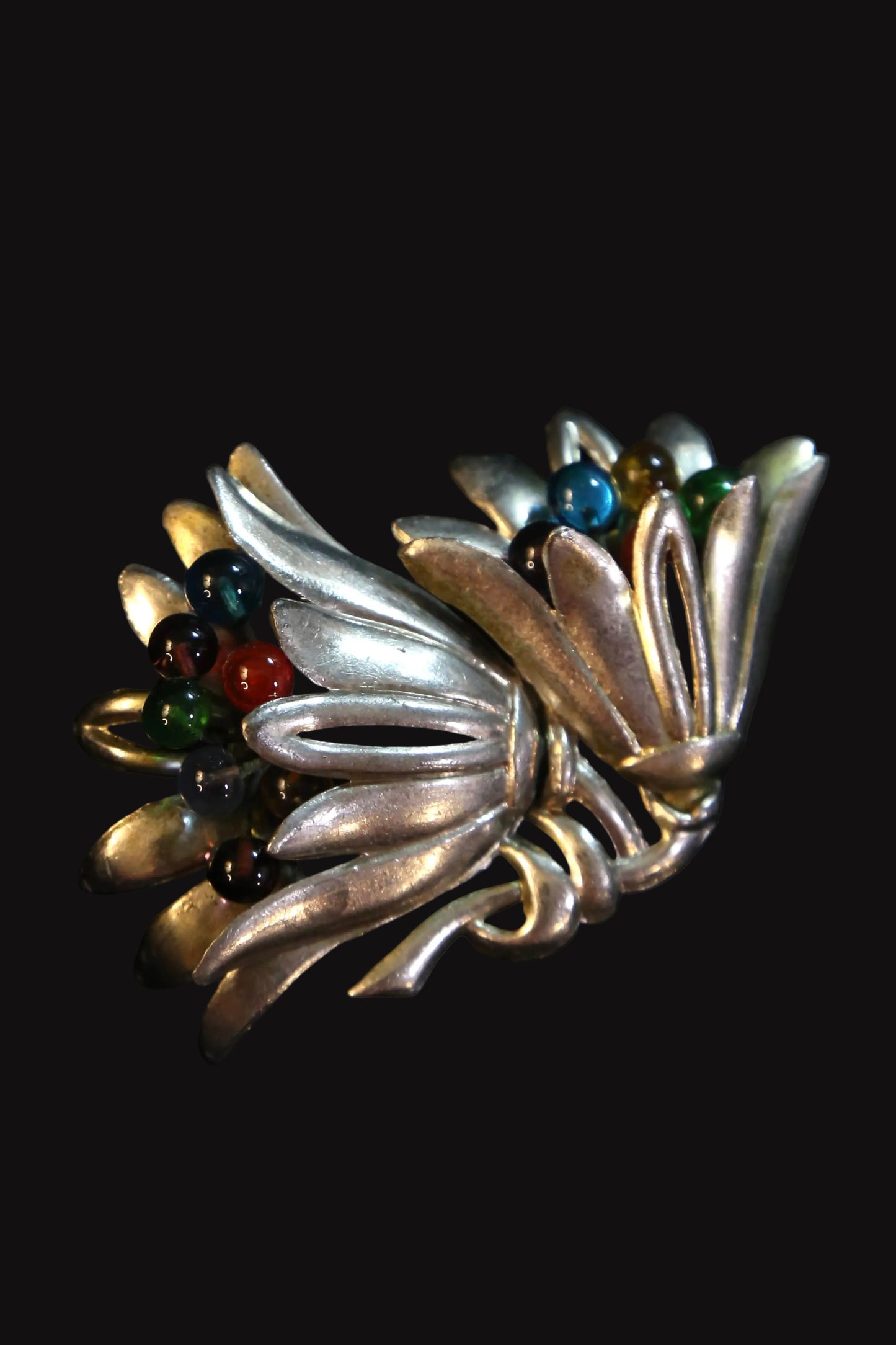 1930s Tutti Frutti Pot Metal Glass Brooch