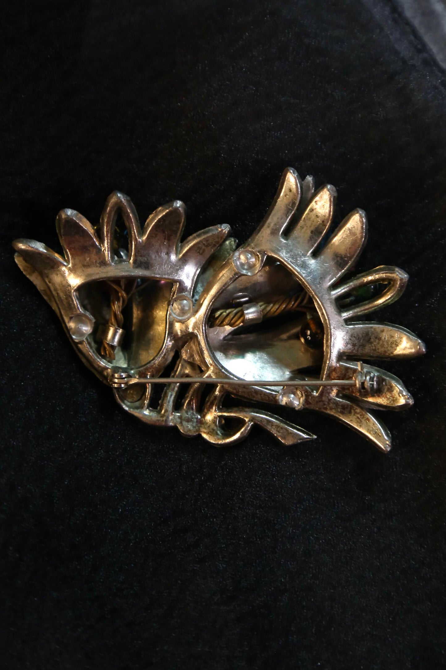 1930s Tutti Frutti Pot Metal Glass Brooch