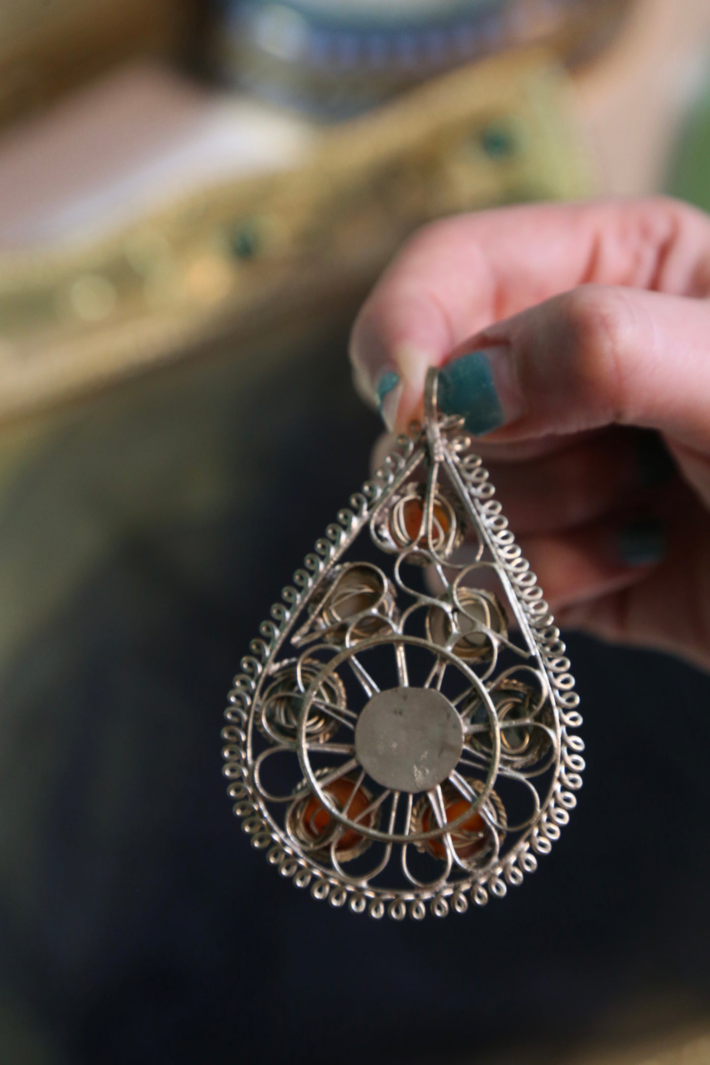 1970's Semi-precious Gemstone Pendant